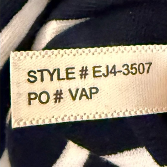 NWT ELIZA J Womens V Neck Striped Sleeveless Tiered Dress Navy and White Size L - Picture 7 of 10